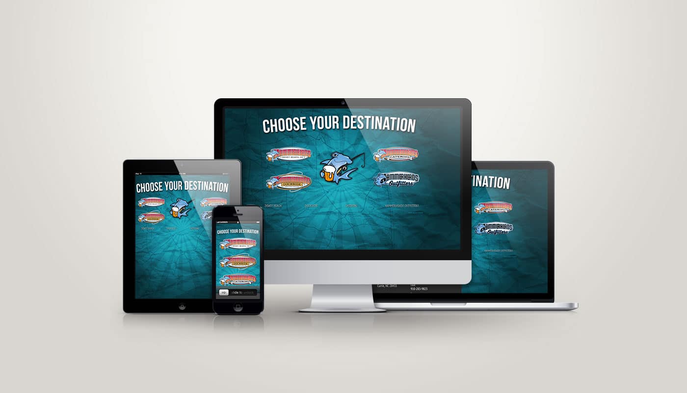 Hammerheads website designed by DesignLoud, shown on desktop, tablet and mobile