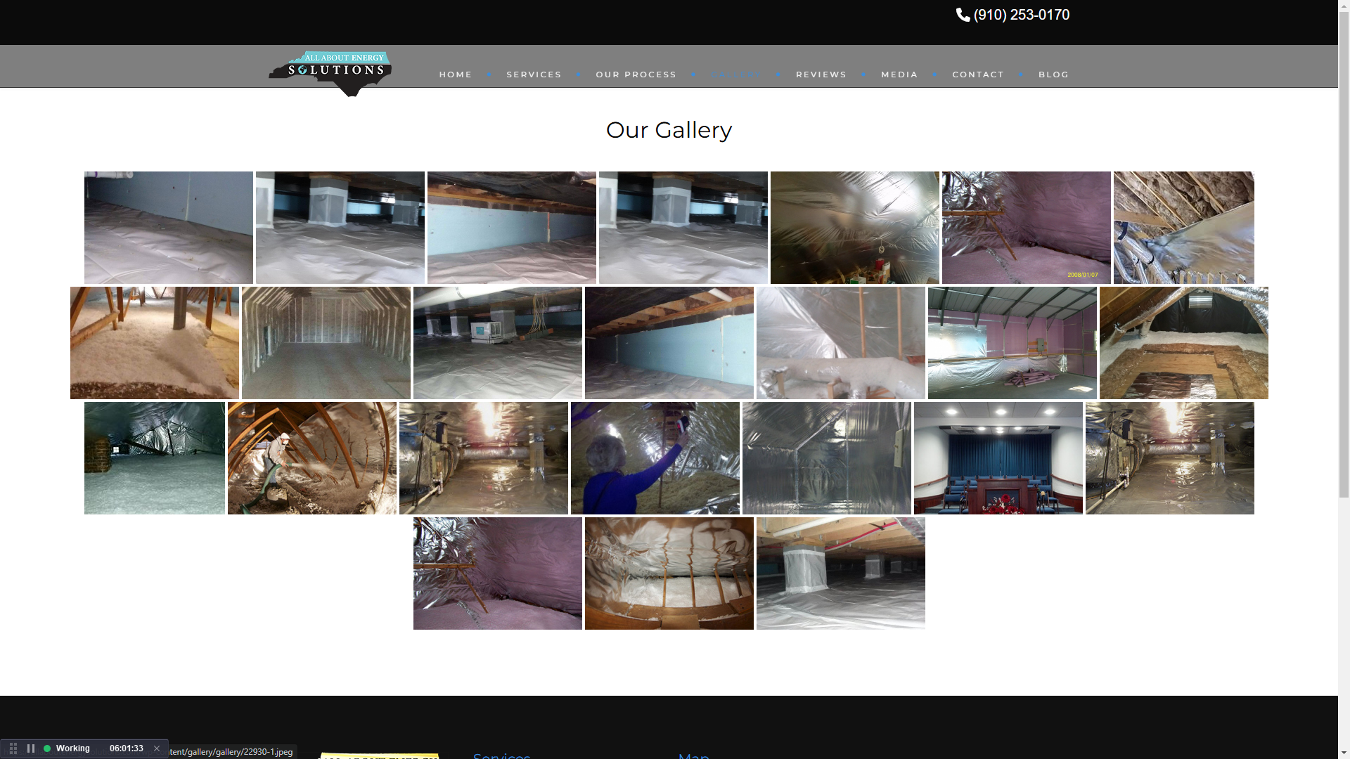 All About Energy Solutions website gallery of insulation and crawl space projects